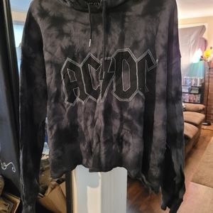 AC/DC crop hoodie